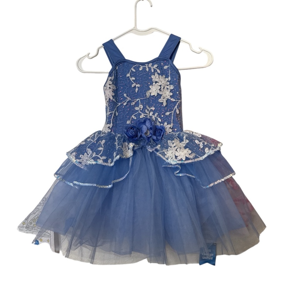 Blue Floral Kids Costume Dress